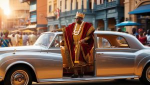 Yoruba King stepping out of his car