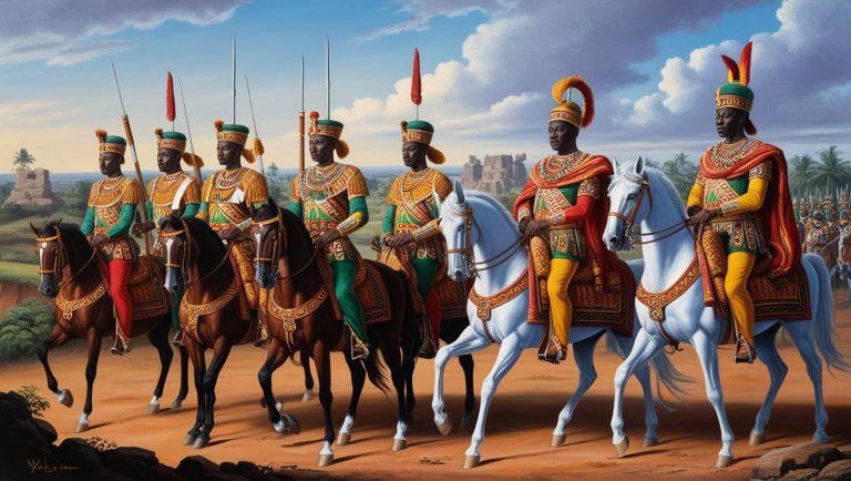 Yoruba King's foot soldiers and guards on horses